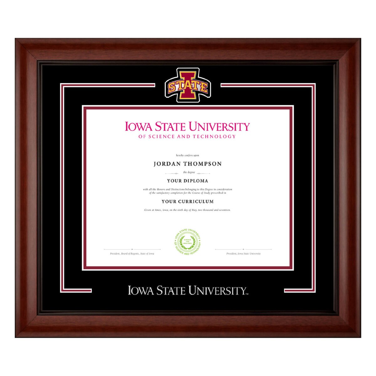 Church Hill Classics I-State Medallion Bachelor's Degree Diploma Frame #9
